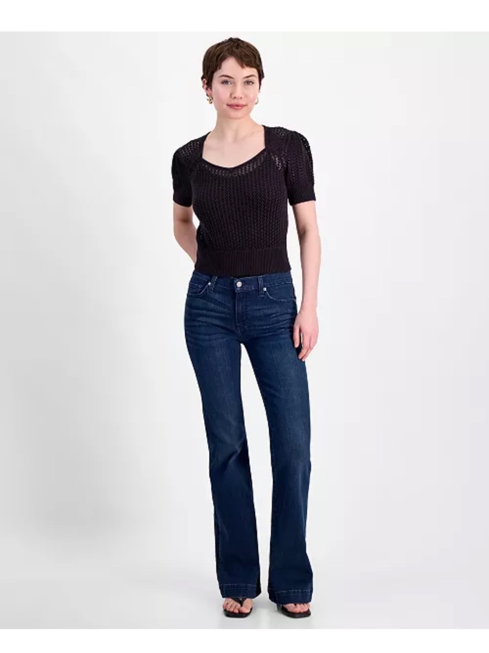 7 For All Mankind Dark Blue Flare Jeans